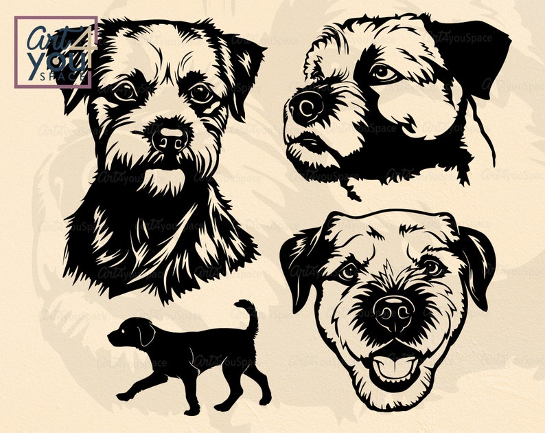 Download Border terrier Dog svg files for cricut Face Head vector ...