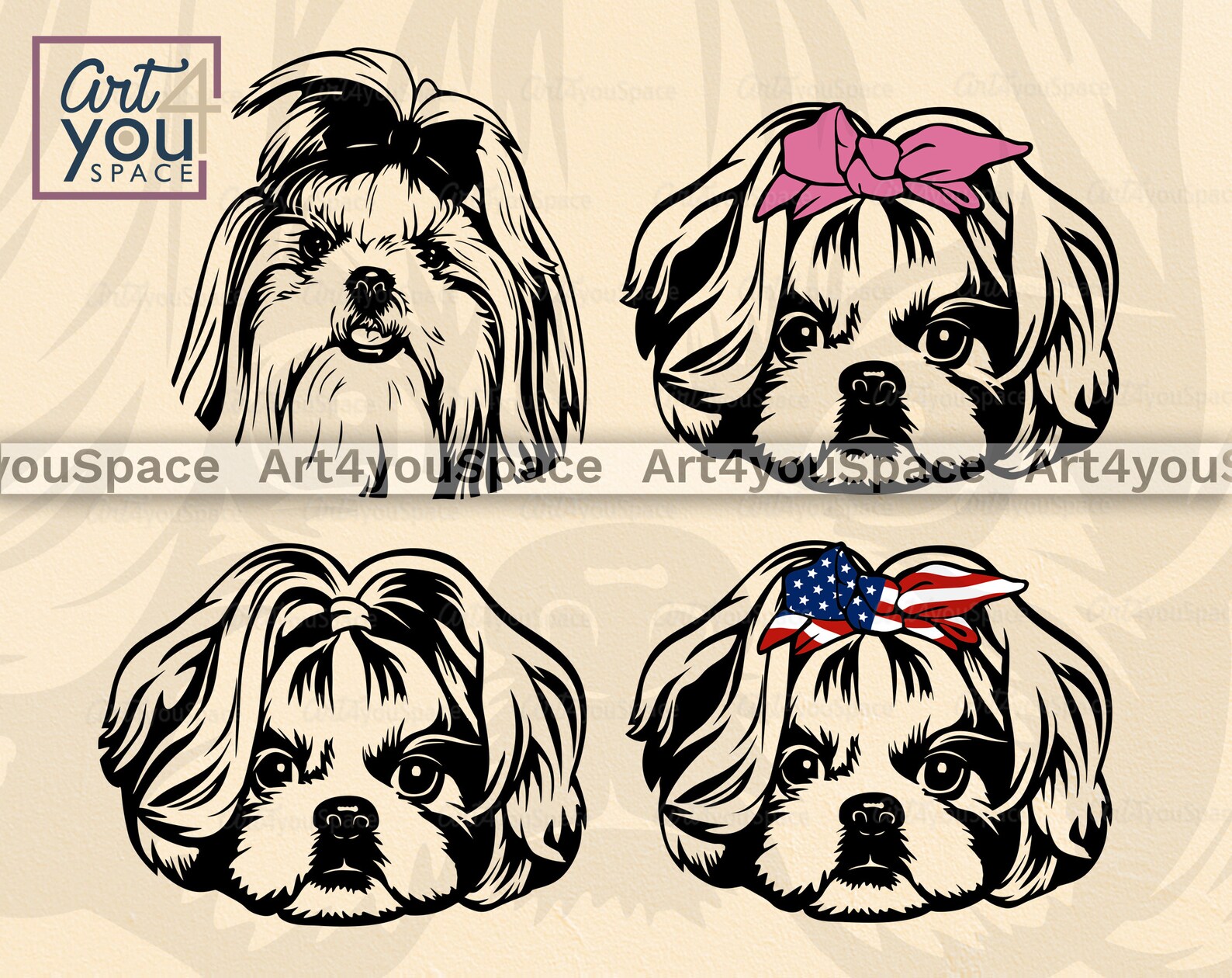 Shih Tzu Svg Dog SVG File for Cricut Cute Face Clipart - Etsy