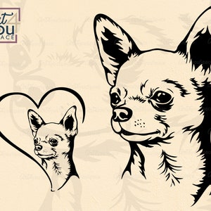 Chihuahua Hund, Hund ClipArt ClipArt, Rasse, Kopf, Hunde Gesicht Vektor, Gedenkliebe, Download, Cricut, png, dxf, printable Art, Shirt svg, Ausschneidedatei