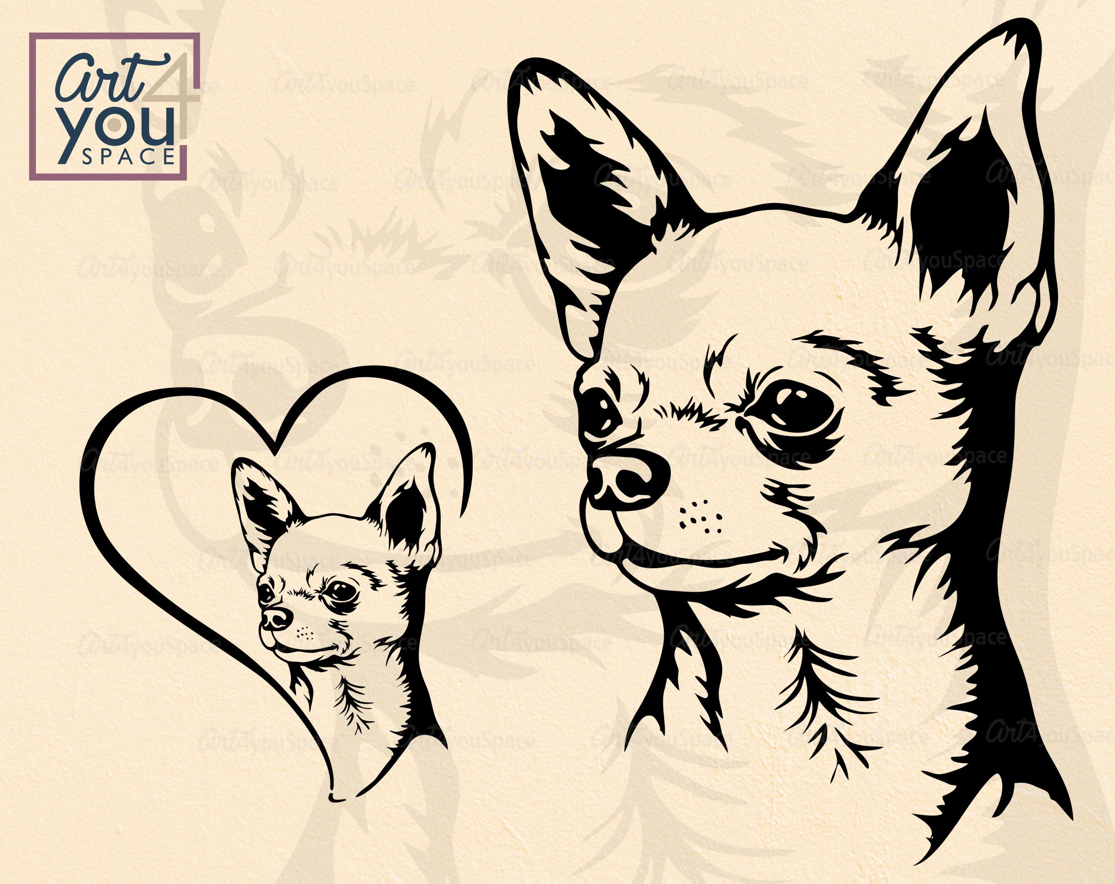 Chihuahua Svg Dog Svg Clipart Breed Head Dog Face Vector - Etsy Israel