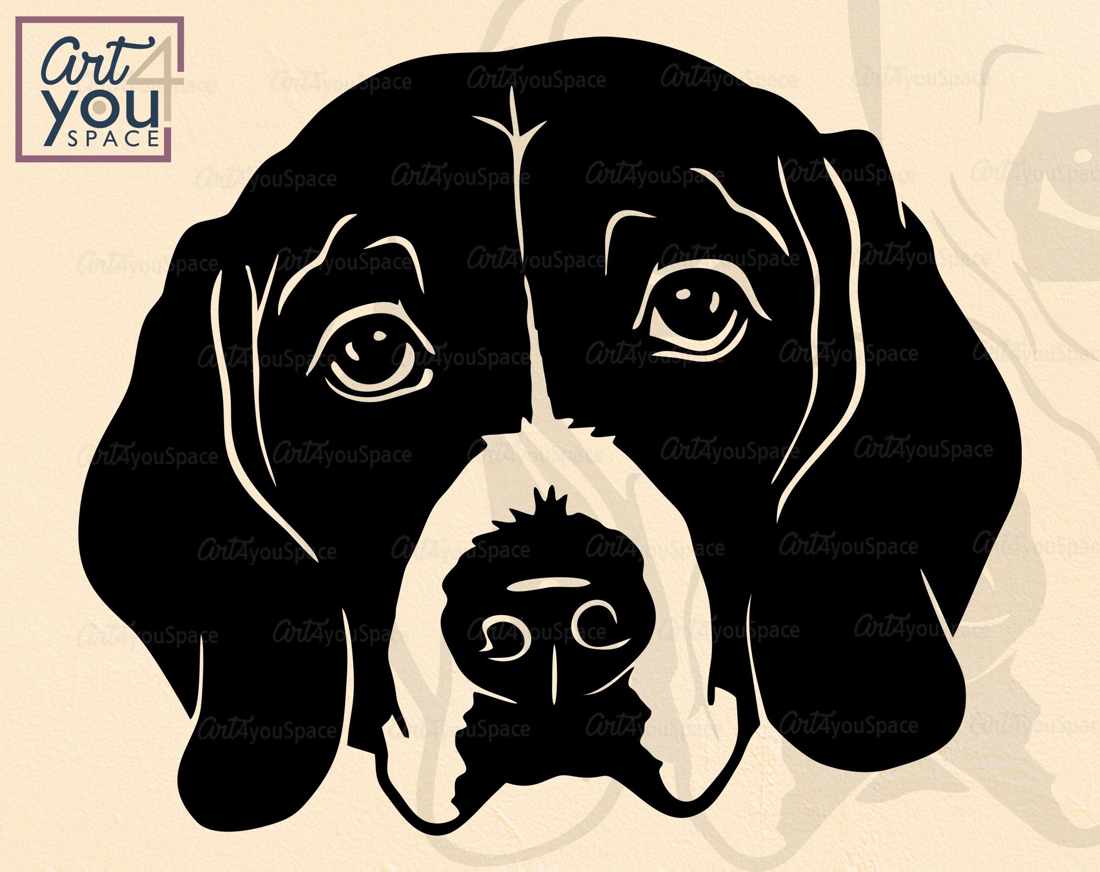 Beagle svg Dog svg files for cricut Download clipart Face Etsy