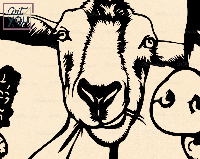Farm Animals Svg Chicken Pig Goat Peeking Download - Etsy