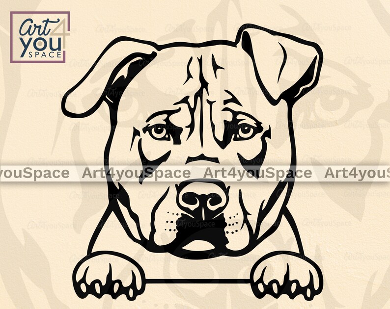 Download American Staffordshire Terrier dog svg files for Cricut | Etsy
