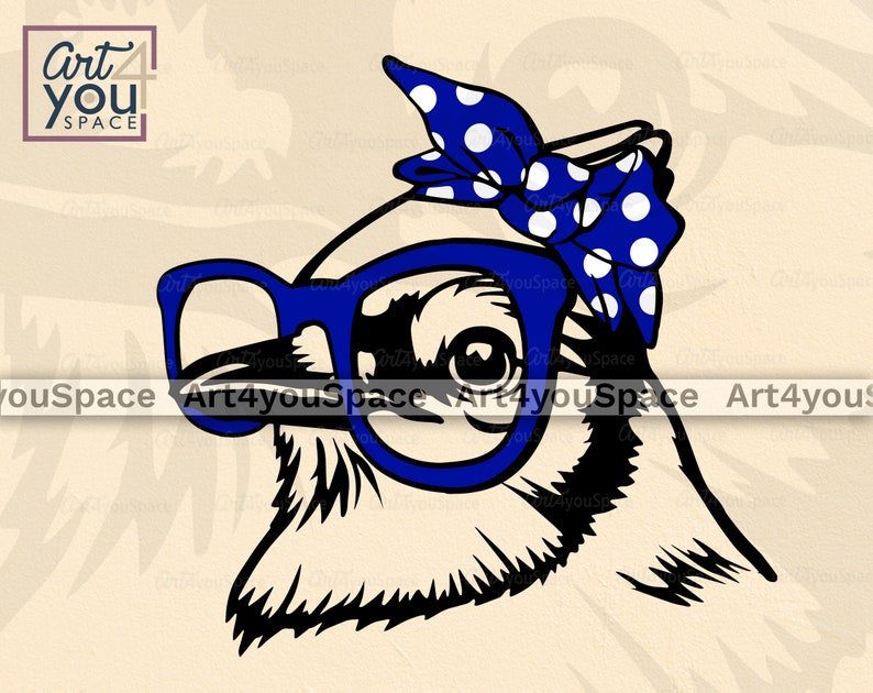 Blue Jay Bird svg files for cricut, bird head glasses bandana Clipart, vector Download, png, dxf, Printable art, mascot team logo design image 9