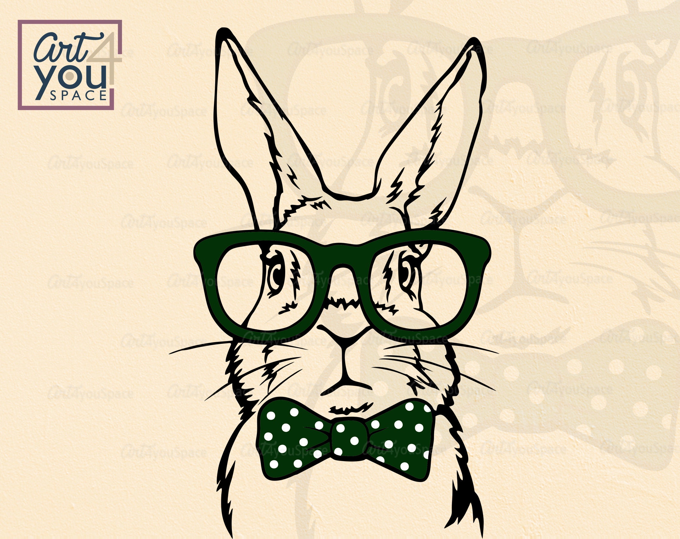 Download Rabbit SVG Bunny glasses bandana svg files for cricut | Etsy