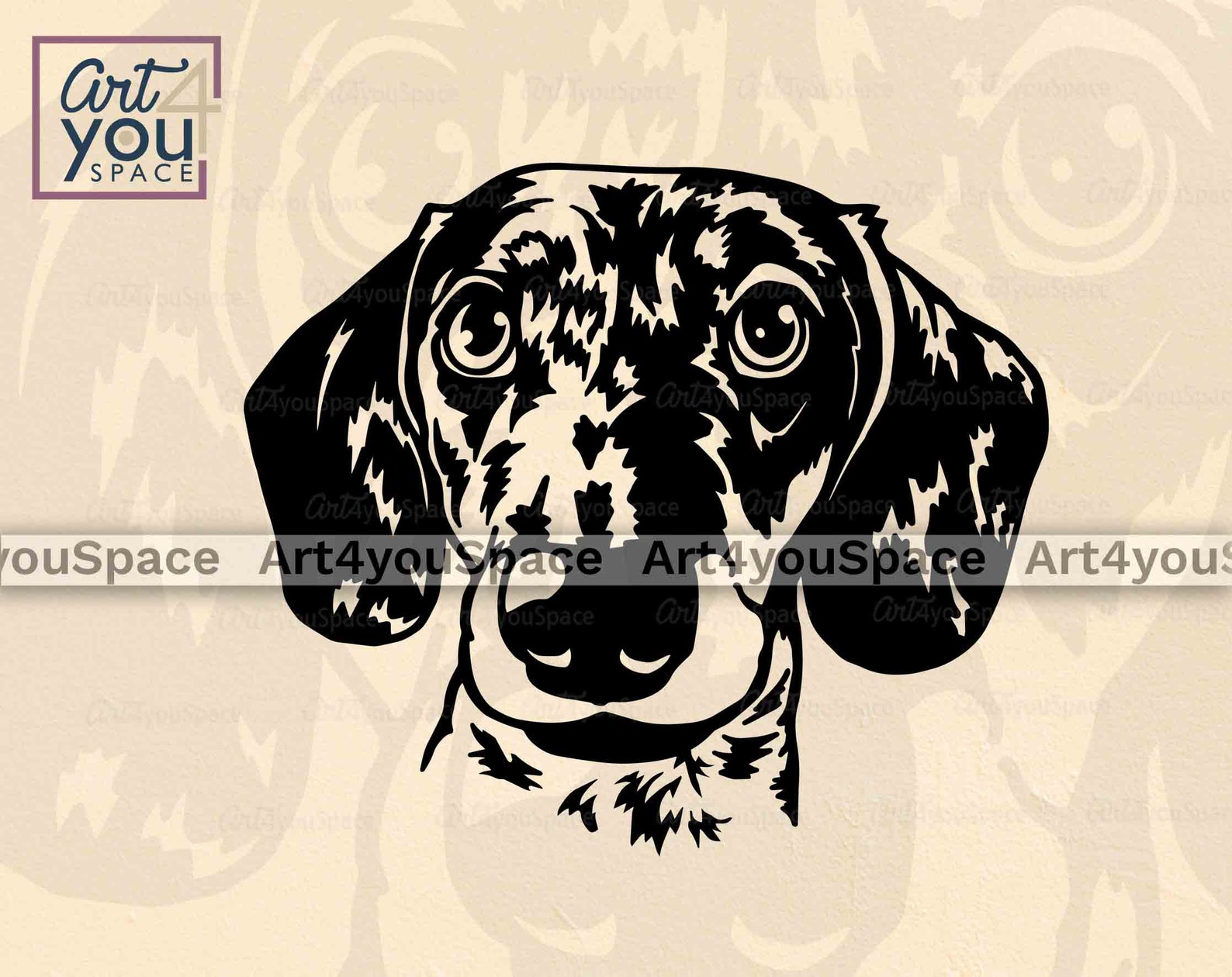Vector Dapple Dapple Dachshund Svg, Doxie, Dog Svg Cricut, Cute Pet Face Peeking ...
