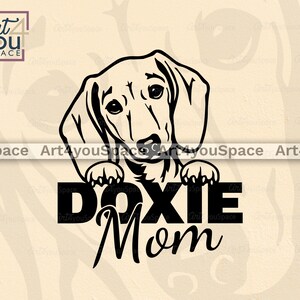 Doxie Mom Peeking Clipart