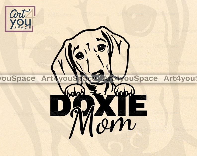 Doxie Mom Peeking Clipart