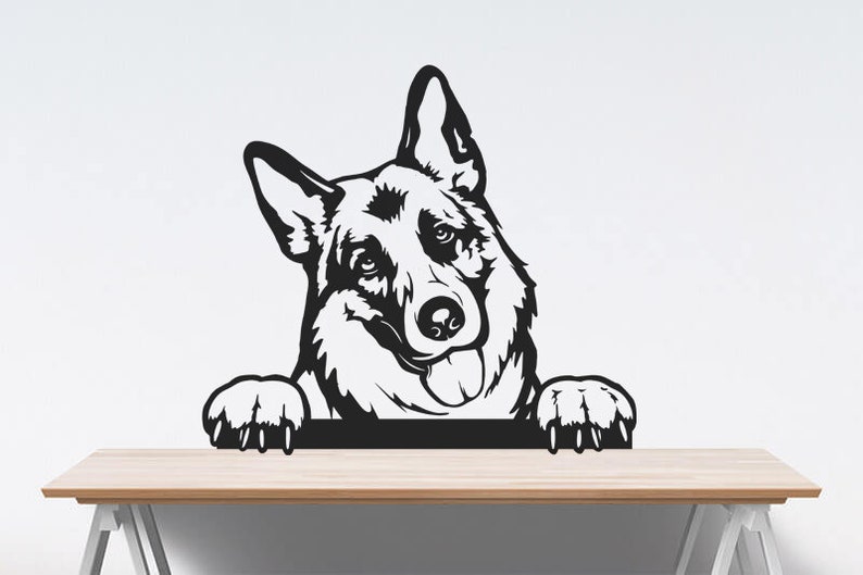Download German shepherd svg dog svg GSD dog face head smiling | Etsy