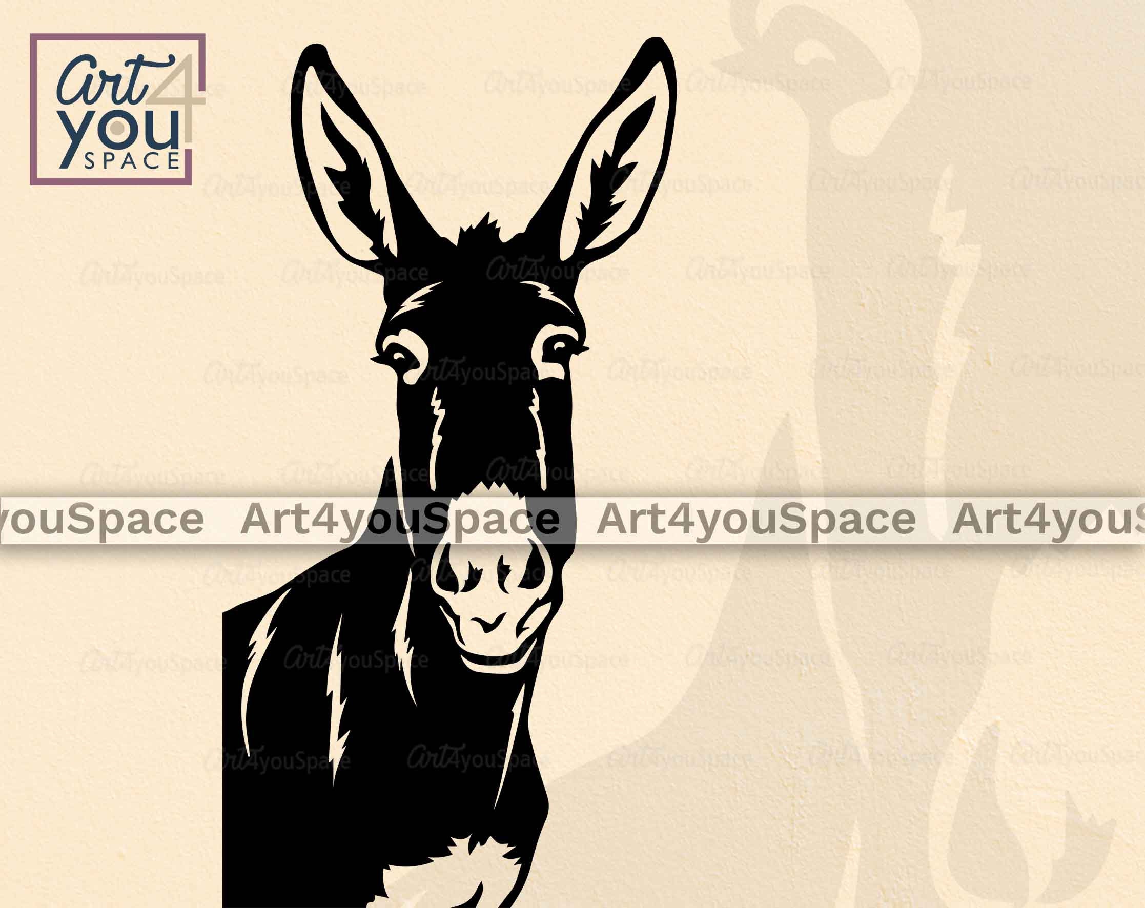 Mule Rearing Svg Mule Svg Files for Cricut, Funny Farm Animal Clipart, Peeking Donkey ...