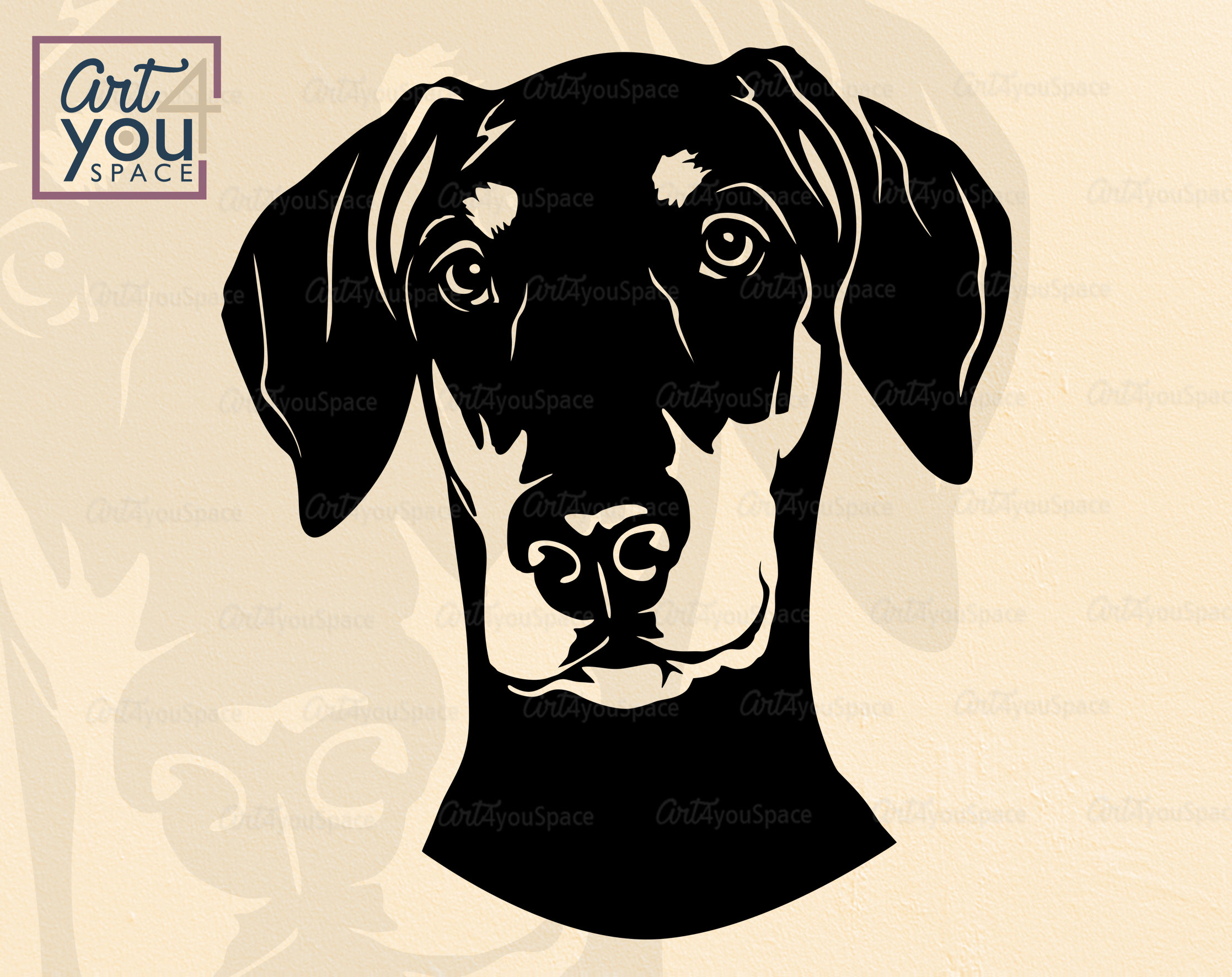 Doberman Svg Dog SVG Files for Cricut Natural Doberman | Etsy