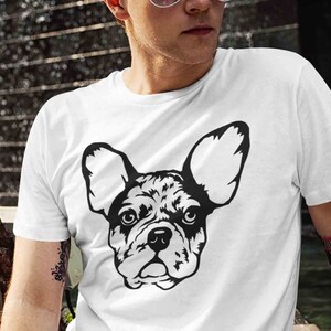 French Bulldog SVG Cricut, Cute Dog Face Vector Image, Merle Frenchie ...