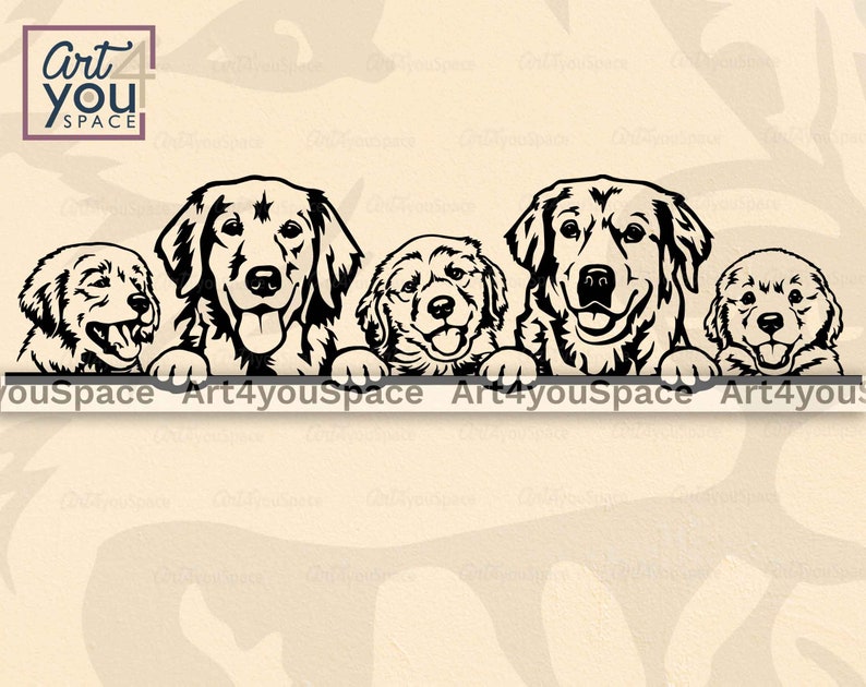 Golden Retriever SVG Goldie Dog Clipart Dog Svg File for - Etsy