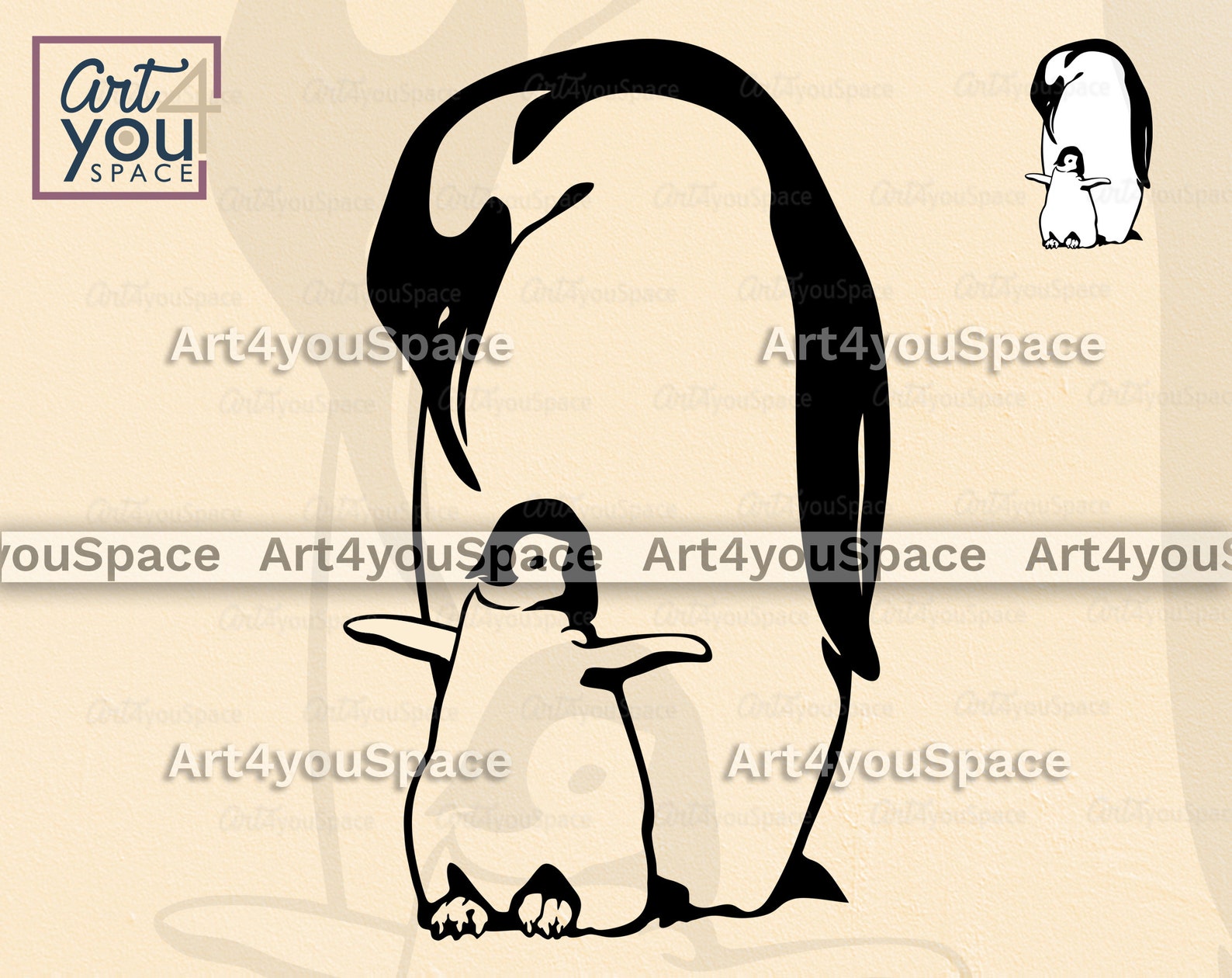 Penguin Svg File for Cricut Cute Penguin Mom Baby Clipart - Etsy