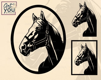 Horse Head SVG File: Plasma Laser Cut Vector, Farm Clipart (Digital Download)