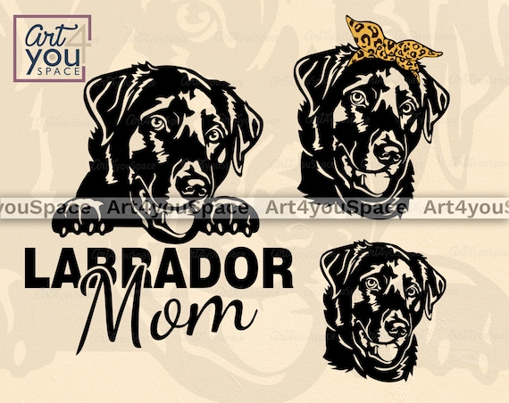 Download Black Labrador Dog Svg Cricut Labrador Retriever Mom Face Etsy