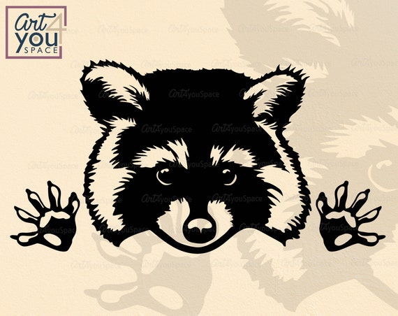 Download Svg Curious Raccoon Face With Paws Racoon Cute Clipart Etsy