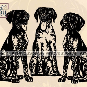 Braco alemán de pelo corto, GSP svg, perro Clipart Descargar, vector dxf de corte por plasma, diseño de estaca de jardín de metal, GSP png sit, proyecto Cricut