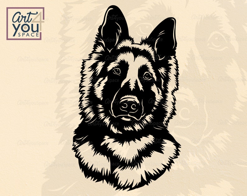 German Shepherd Svg Dog Svg Files for Cricut GSD Dog Face | Etsy Canada