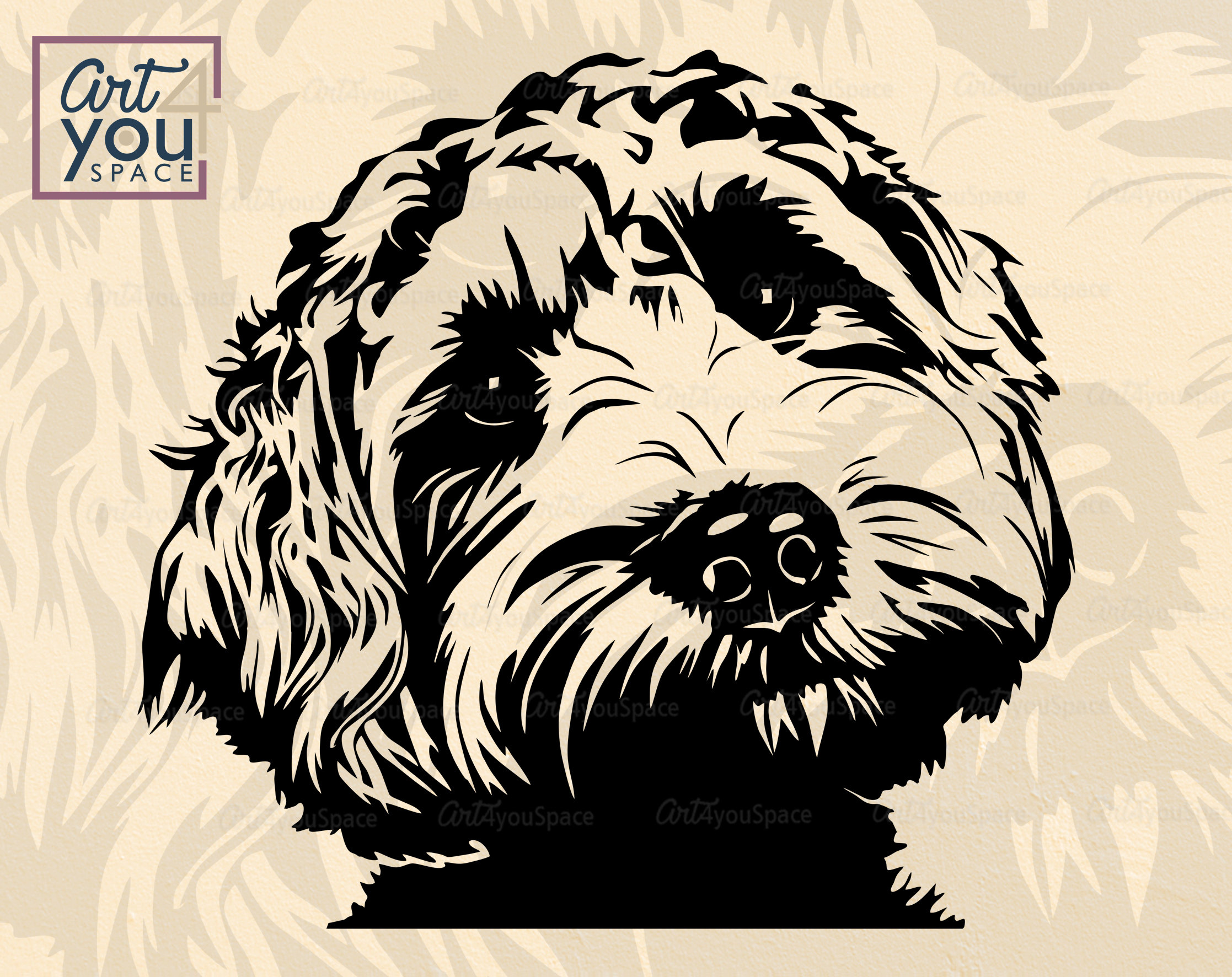 Labradoodle svg dog svg cricut cute Face clipart Head Etsy