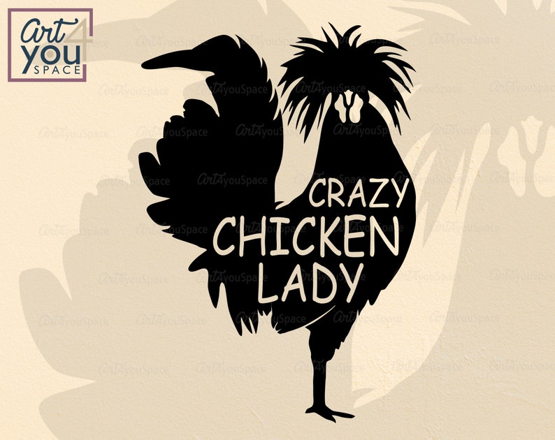 Download Crazy chicken lady Polish chicken svg silhouette Cricut | Etsy