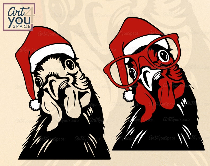 Download Christmas Chicken Svg files for cricut Farm animal Santa ...