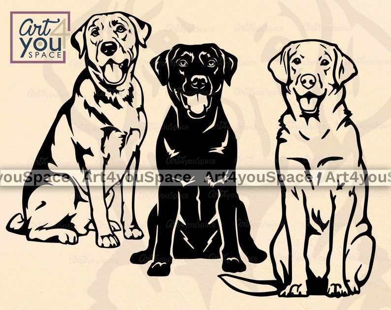 Labrador sitting pose svg