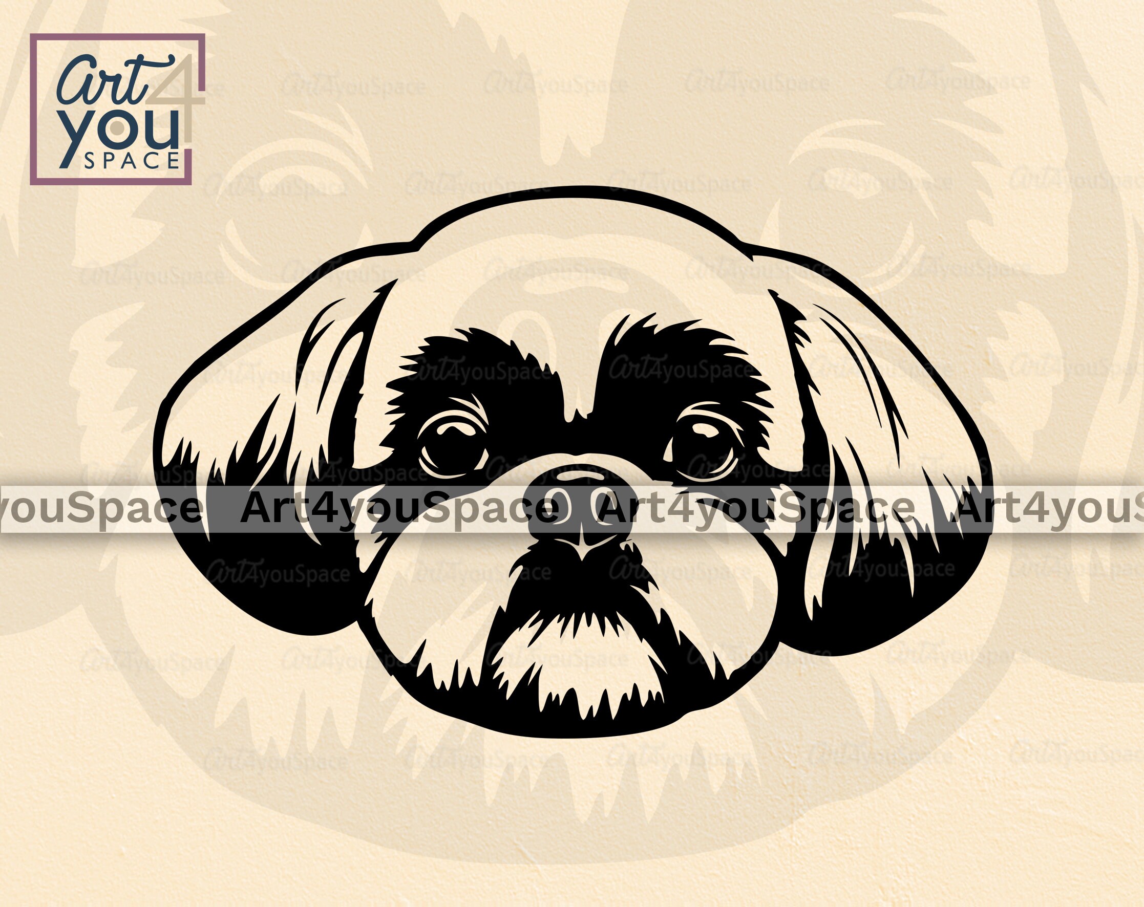 Shih Tzu Svg Dog SVG File for Cricut Cute Face Bandana - Etsy
