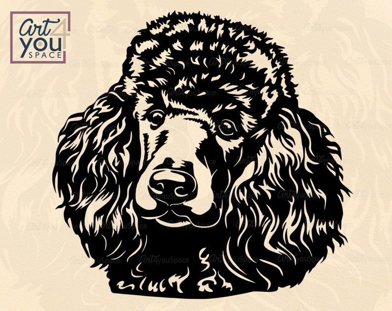 Poodle Svg Dog Svg File for Cricut Black Poodle Mom Face - Etsy