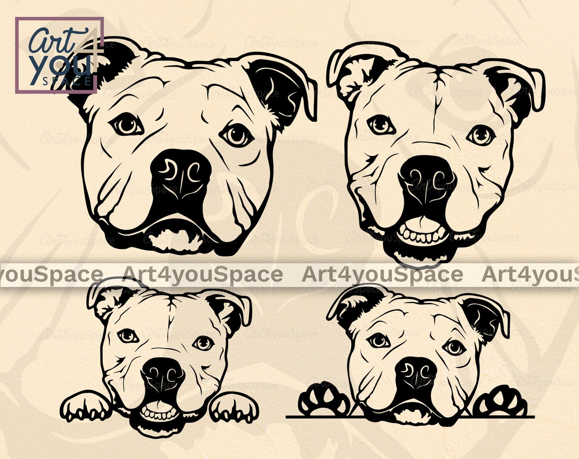 Download Cute American Bully svg dog svg cricut funny face head pet ...