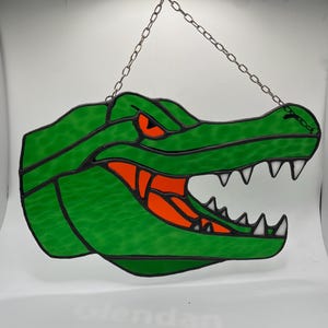 Florida alligator stained glass sun catcher