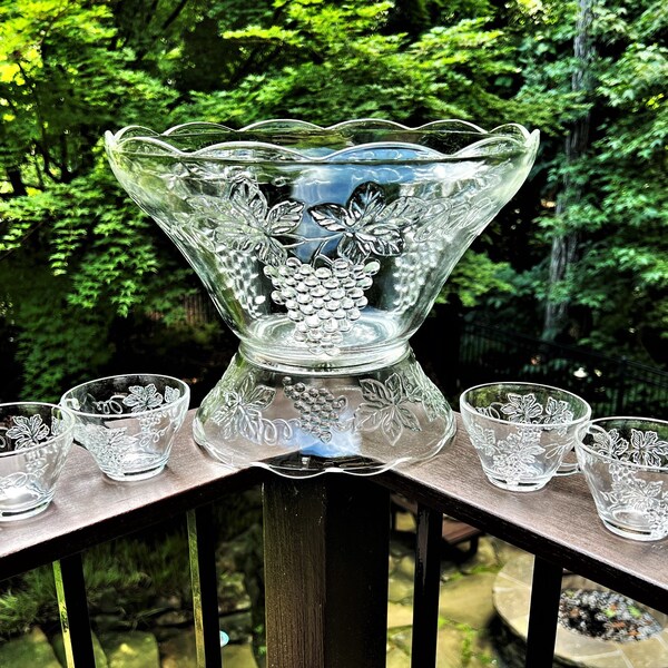 Grape Punch Bowl Etsy