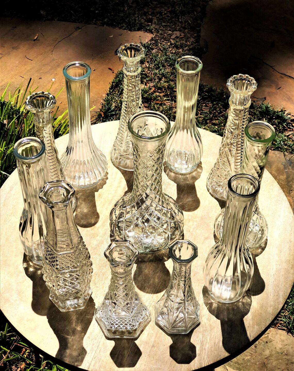 TWELVE Assorted Clear Glass Bud Vases Wedding Reception Etsy
