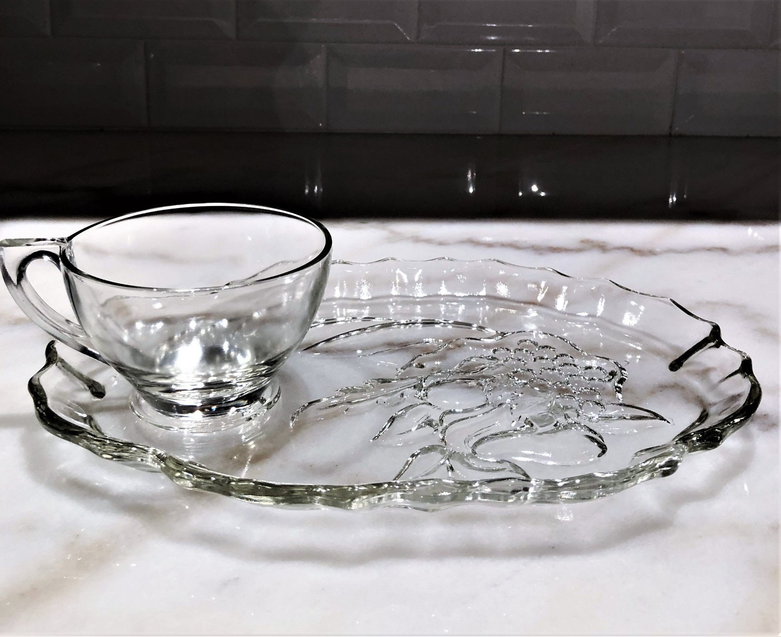 FOUR Colony cornucopia Snack Plate & Cup SETS Etsy