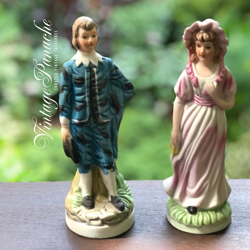 Victorian Porcelain Bisque 18th Century Couple Figurine Etsy