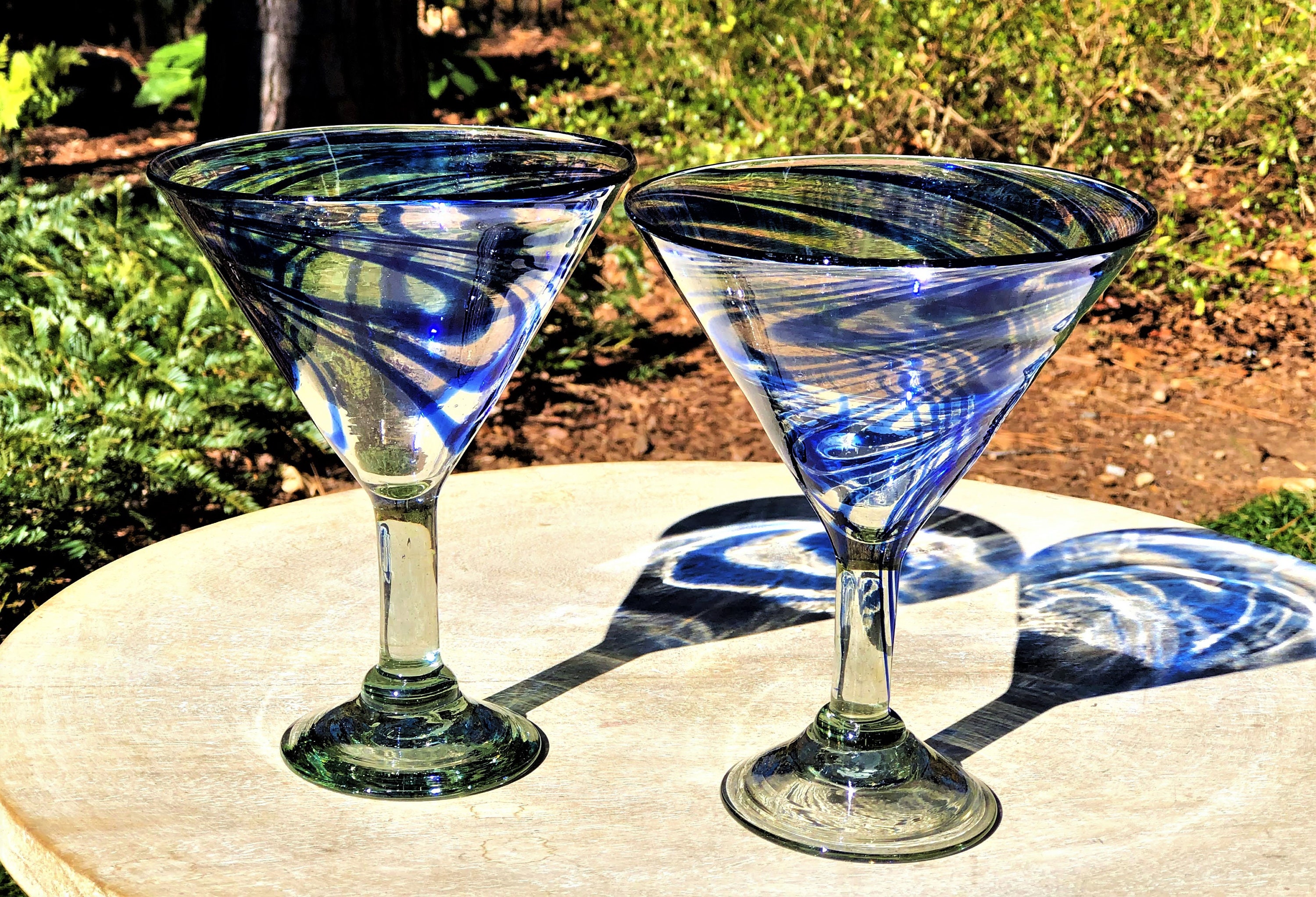 Segunda Vida Primavera Mexican Drinking Glasses - Hand Blown Colored  Glassware - Blue Rimmed Tumblers, 100% Recycled Glass, 12oz, Set of 2 –  Twine Living