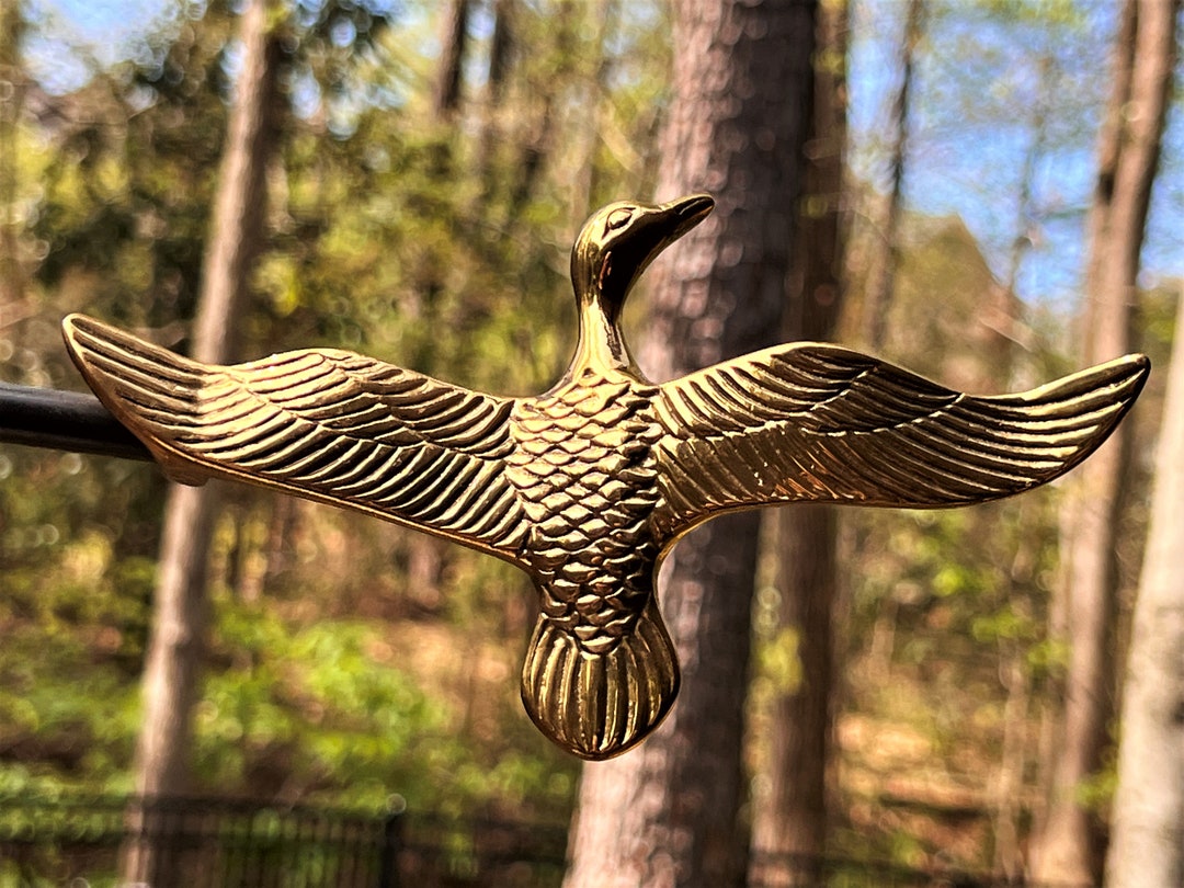 Brass Fireplace Chimney Flue Damper Pull Hook Flying Goose Etsy