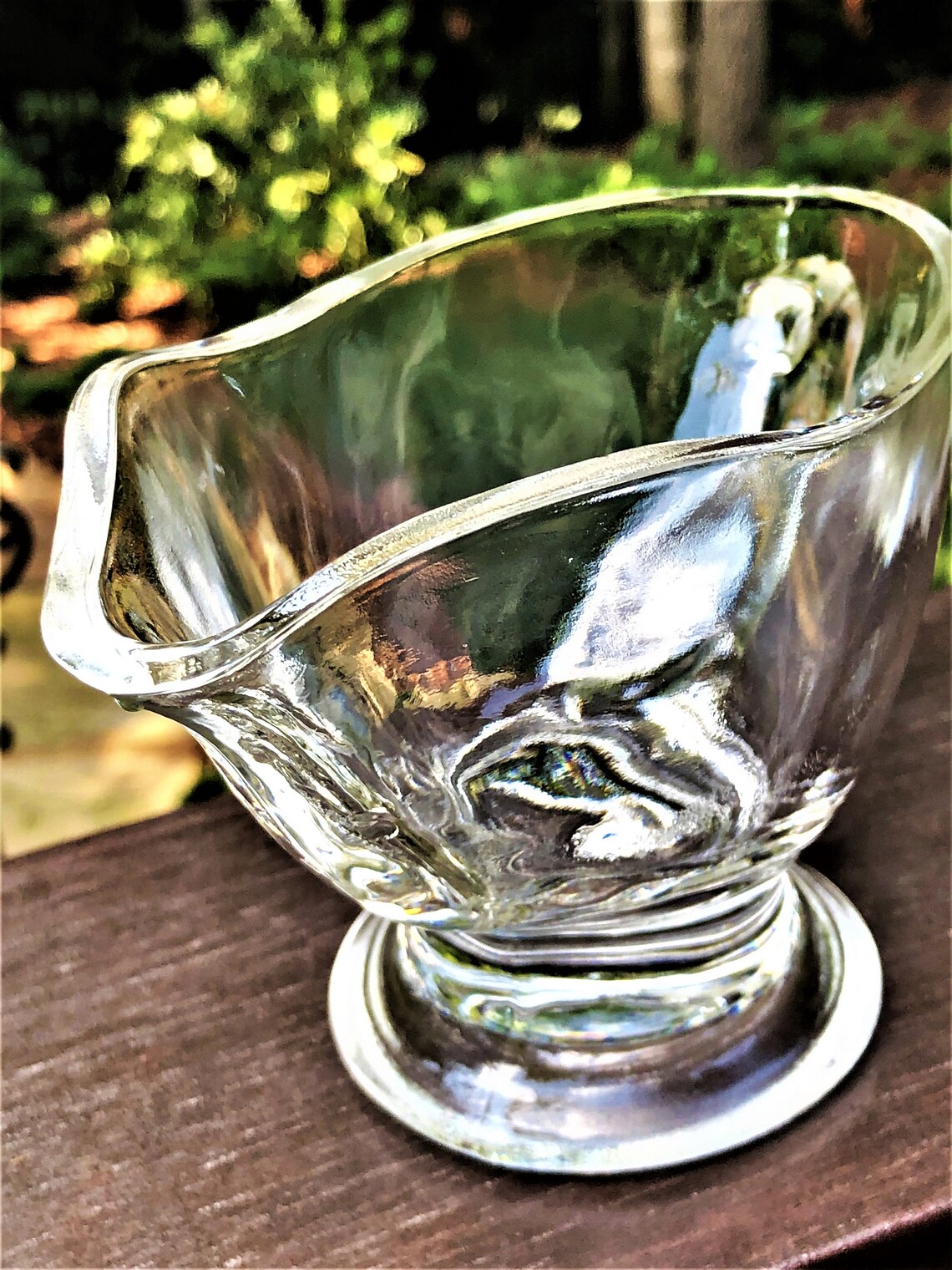 Elegant Footed Clear Glass Gravy Sauce Boat 10oz by Saucey Etsy
