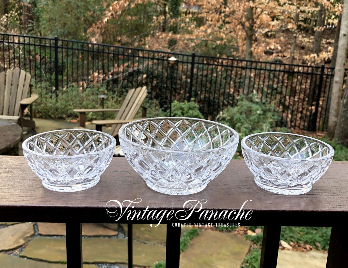 Three Lenox Full Lead Crystal Bowl Set Small & Medium Size Etsy