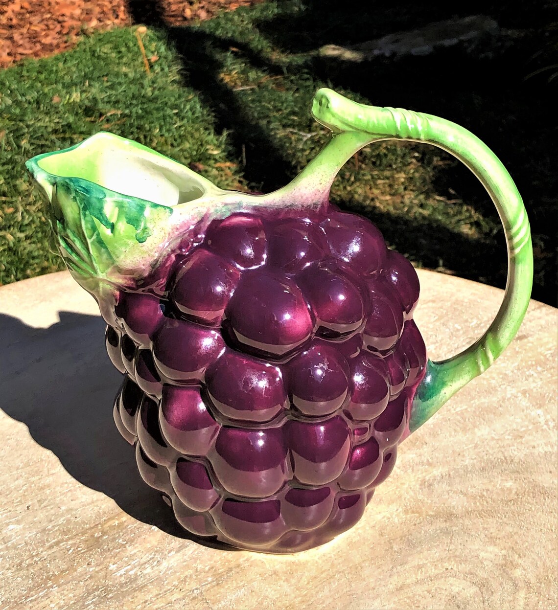 Figural Grape Cluster Majolica Italian Ceramic Pitcher by Etsy