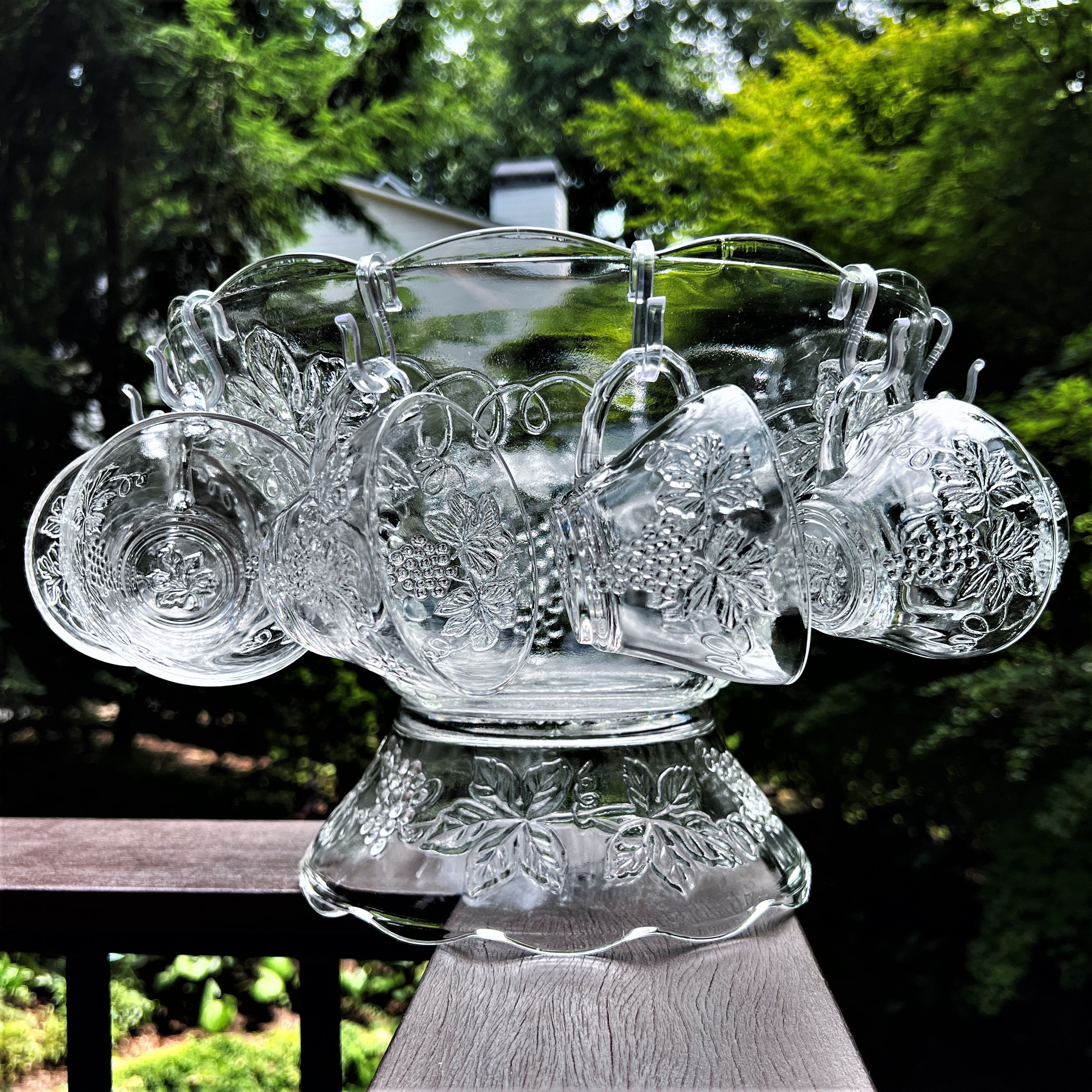 Anchor Hocking Vintage Clear 26-piece Punch Bowl Set, Bowl