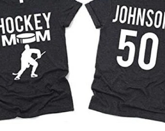 Glitter Hockey Mom Shirt: Personalized Hockey Fan Tee