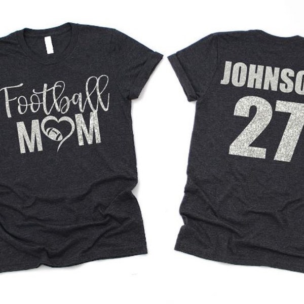 Football Mom, Personalized Football Mom Shirt, Football Mom Bling Shirt, Unisex Fit