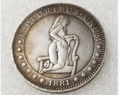 Sexy girl Hobo Nickel Coin 1881 commemorative 4