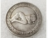 Sexy girl Hobo Nickel Coin 1881 commemorative 9