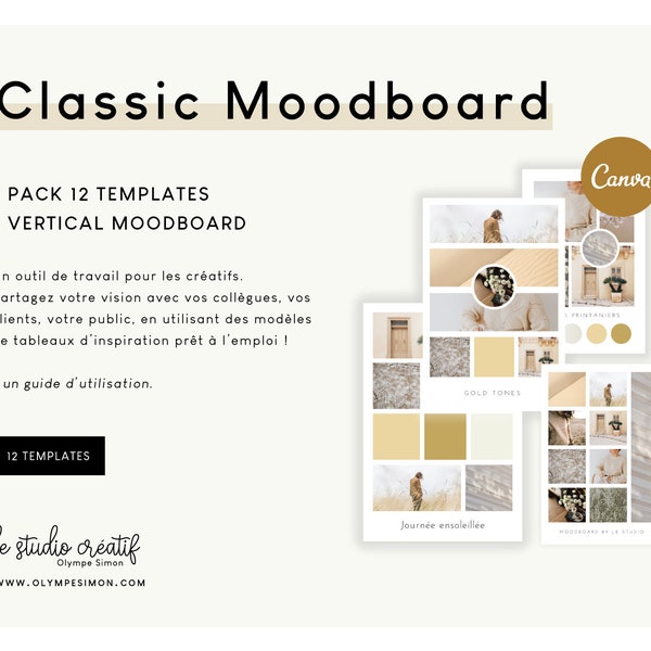Pack x 12 Templates Moodboards Canva
