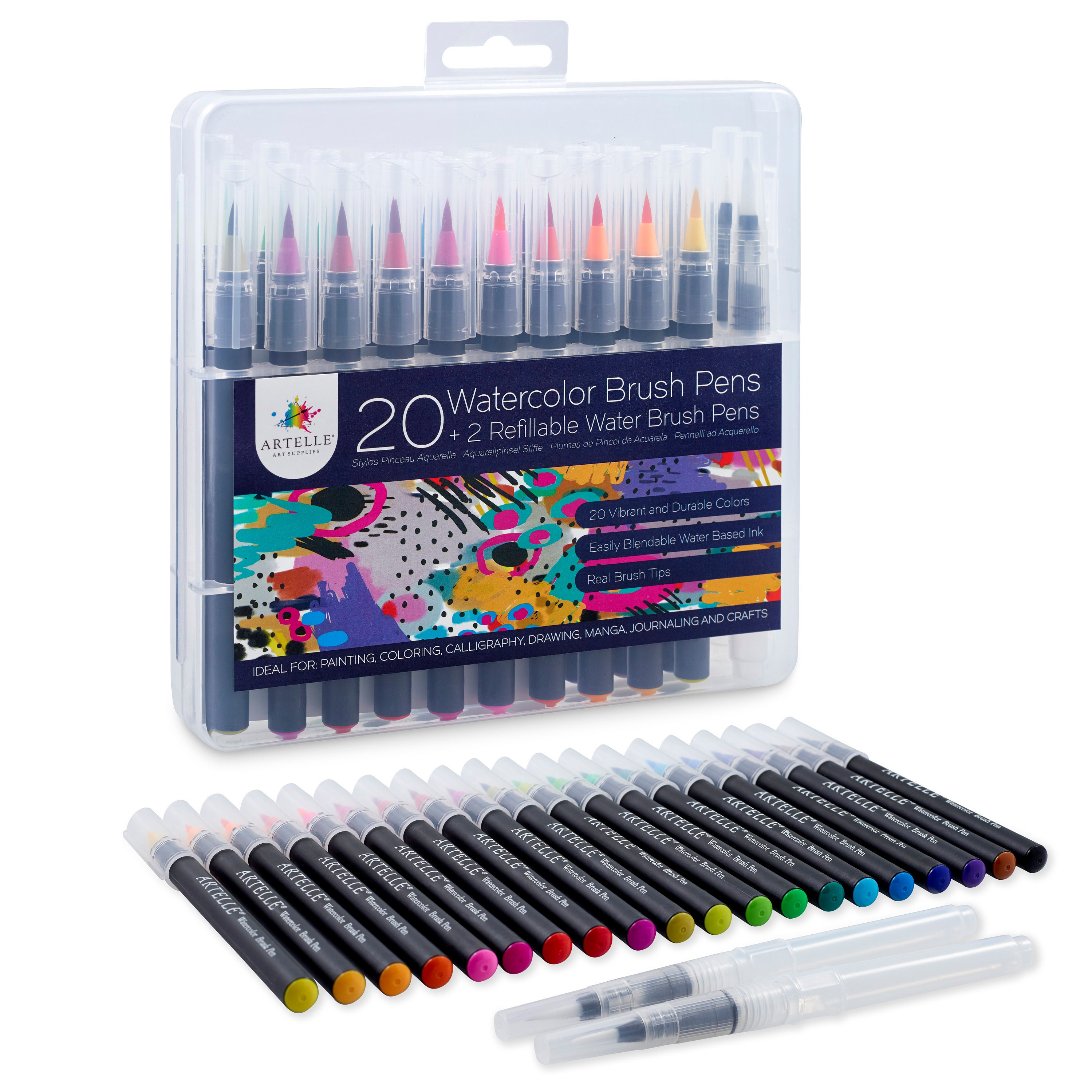 Cra-z-art 20 Vibrant Gel Pens Set Classic, Glitter, Metallic Neon Craft Kit  Toy 