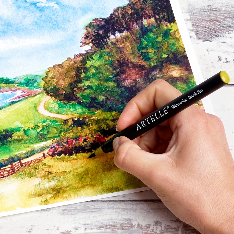 Watercolour Brush Pens Set of 20 Vibrant Colours by Artelle Etsy