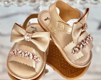 gold baby sandals