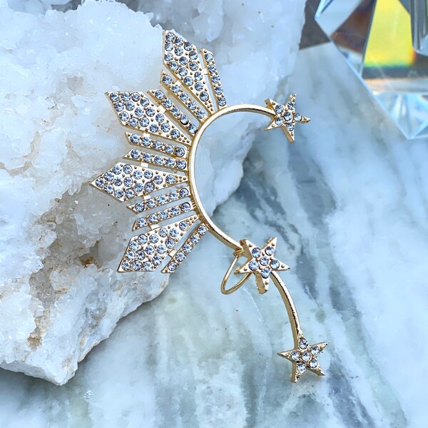 Rhinestone Ear Cuff Etsy